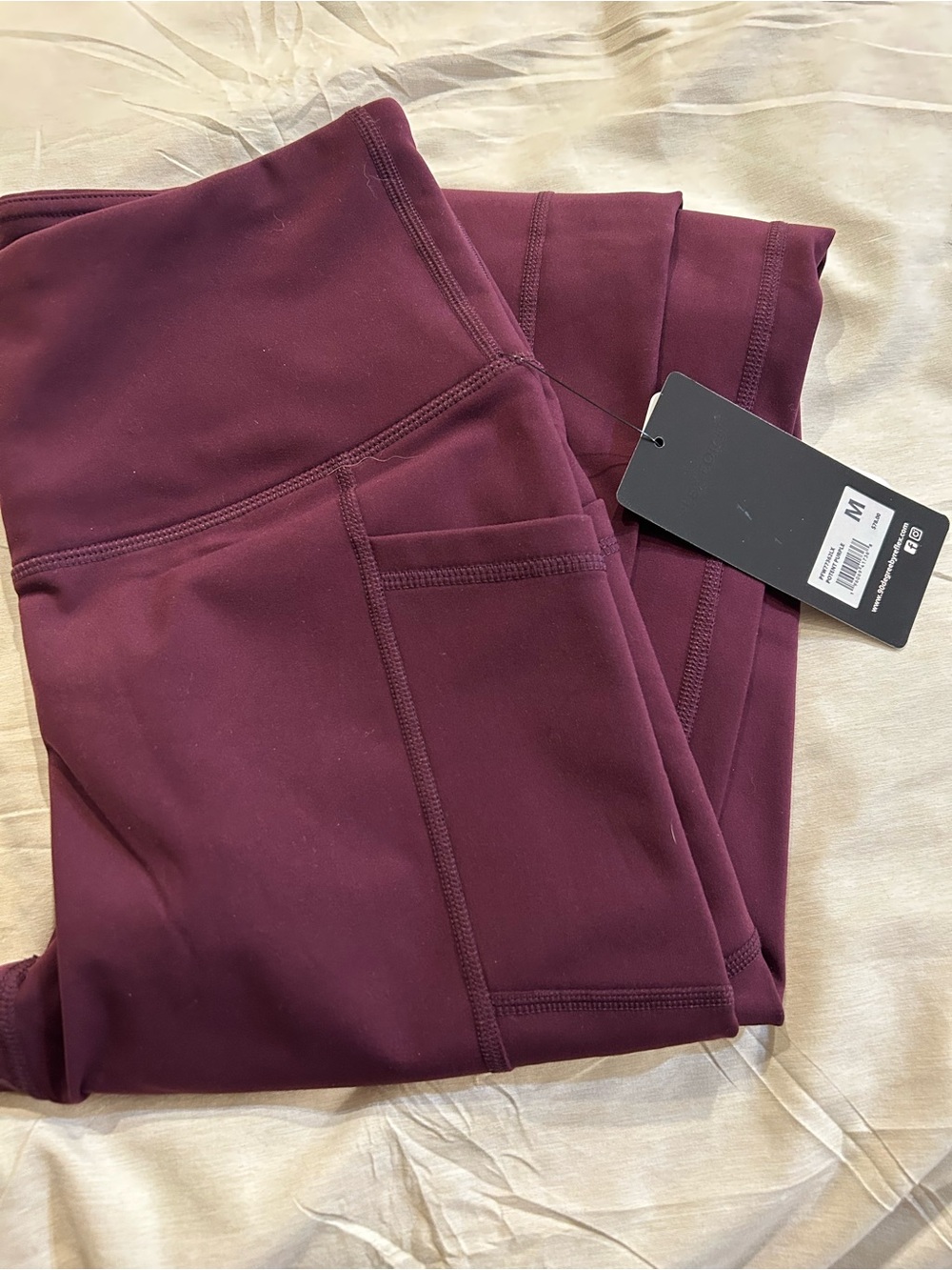 90 Degree By Reflex High-Waist Pocket Leggings in Plum